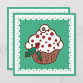 Vakantie Cupcake Kerstfeest Uitnodigingen (Voorkant / Achterkant)