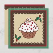 Vakantie Cupcake Uitnodigingen (Voorkant / Achterkant)