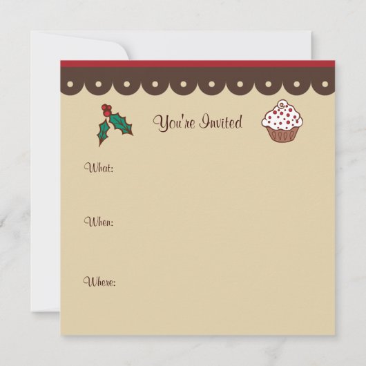 Vakantie Cupcake Uitnodigingen (Achterkant)