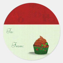 Vakantie Cupcake Whimsey naar van CADEAU 2 Ronde Sticker