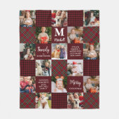 Vakantie Custom Patchwork Plaid Familie 15 Foto's Fleece Deken (Voorkant)