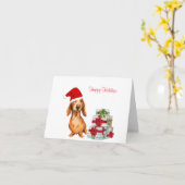 Vakantie Dachshund Wenskaart Kaart (Gele Bloem)