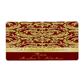 Vakantie Damast Keuken Treat Baking Label