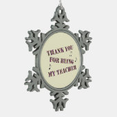 Vakantie Dank je muziekleraar waardering Tin Sneeuwvlok Ornament (Links)