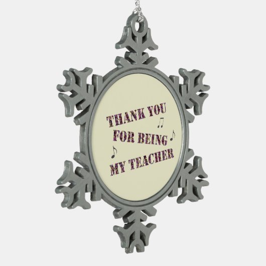 Vakantie Dank je muziekleraar waardering Tin Sneeuwvlok Ornament (Links)