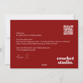 Vakantie Dank u Business Order Kaart (Achterkant)