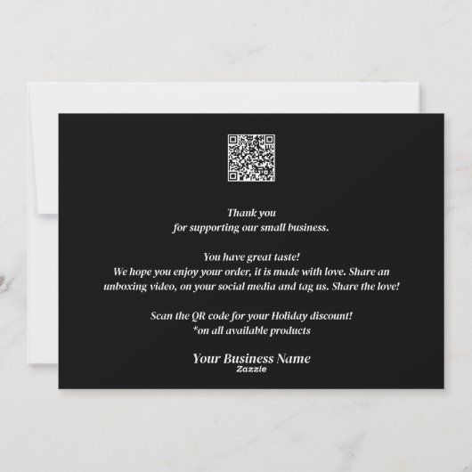 Vakantie Dank u Business Order Kaart Christmas (Achterkant)