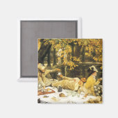 Vakantie, de picknick van James Tissot, Victoriaan Magneet (Voorkant / Achterkant)