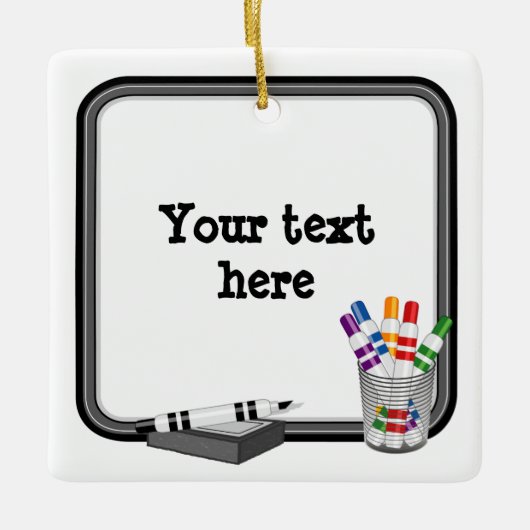 Vakantie Decor, Mini Whiteboard Keramisch Ornament (Voorkant)