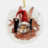 Vakantie Decor voor Konijnenliefhebbers - 3D Keramisch Ornament (Voorkant)