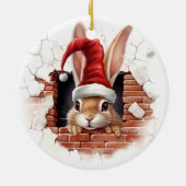 Vakantie Decor voor Konijnenliefhebbers - 3D Keramisch Ornament (Achterkant)