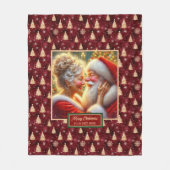Vakantie Deken Gezellige Bourgogne Gouden Kerstman (Voorkant)