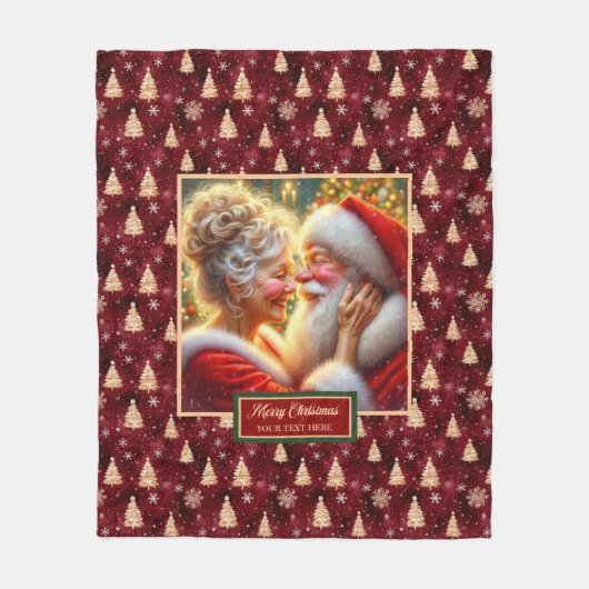 Vakantie Deken Gezellige Bourgogne Gouden Kerstman (Voorkant)