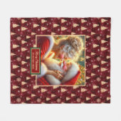 Vakantie Deken Gezellige Bourgogne Gouden Kerstman (Voorkant (Horizontaal))