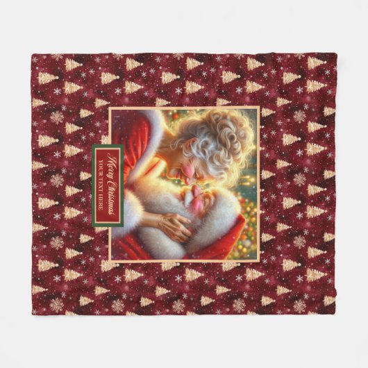 Vakantie Deken Gezellige Bourgogne Gouden Kerstman (Voorkant (Horizontaal))