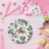 Vakantie dennen & rode bessen Woodland Design Papieren Bordje (Feest)