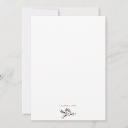 Vakantie dennenappel bruiloft uitnodiging (Achterkant)