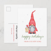 Vakantie die we hebben verplaatst, Schattige gnoom Aankondigingskaart (Voorkant / Achterkant)