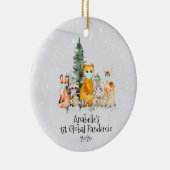 Vakantie Dier 1e Kerstmis Pandemie 2020 Keramisch Ornament (Rechts)