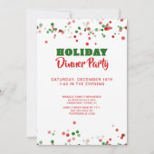 Vakantie Diner Uitnodiging Rood Groen Wit (Voorkant)