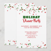 Vakantie Diner Uitnodiging Rood Groen Wit (Voorkant / Achterkant)