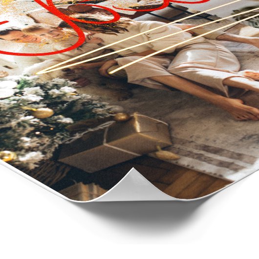 Vakantie drie foto's | Moderne nieuwjaarsbomen glo Poster (Hoek)