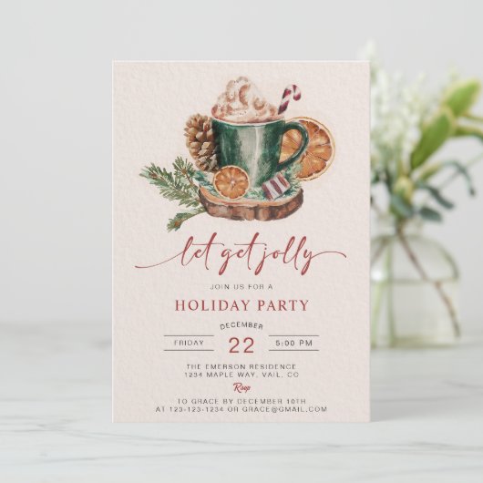 Vakantie Drink Kerst Feestuitnodigingen Kaart (Staand voorkant)