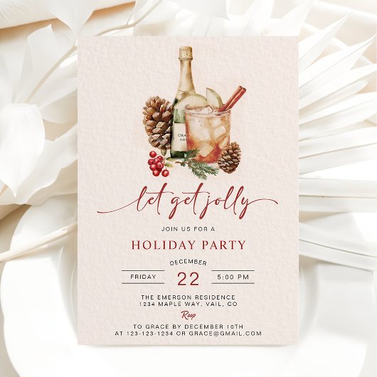 Vakantie Drink Kerst Feestuitnodigingen Kaart