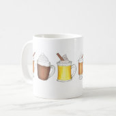 Vakantie Drinken Egg Nog Buttered Rum Hot Cacao Koffiemok (Voorkant links)