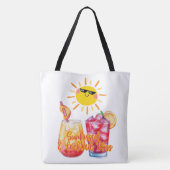 Vakantie, drinken en meer tote bag (Achterkant)