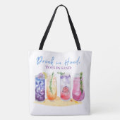 Vakantie, drinken en meer tote bag (Achterkant)