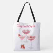 Vakantie, drinken en meer tote bag (Achterkant)
