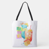 Vakantie, drinken en meer tote bag (Achterkant)