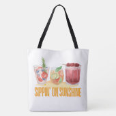 Vakantie, drinken en meer tote bag (Achterkant)