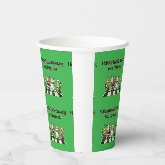 Vakantie drukte oversteken in kerst papieren beker (Rechts)