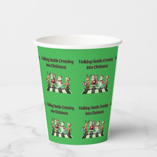 Vakantie drukte oversteken in kerst papieren beker (Voorkant)