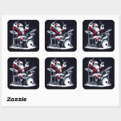 Vakantie drummen met de rotsgeest van de kerstman vierkante sticker (Vel)