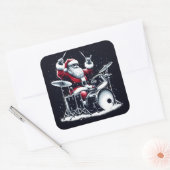 Vakantie drummen met de rotsgeest van de kerstman vierkante sticker (Envelop)