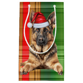 Vakantie Duitse Herdershond en Kerstgeruite Klein Cadeauzakje