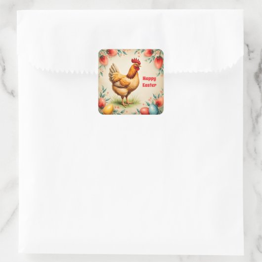Vakantie  Easter Trendy Collectie Vierkante Sticker (Tas)