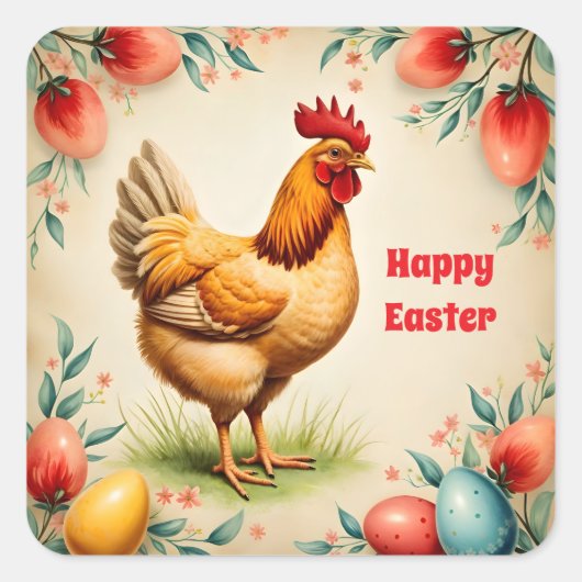 Vakantie  Easter Trendy Collectie Vierkante Sticker (Voorkant)