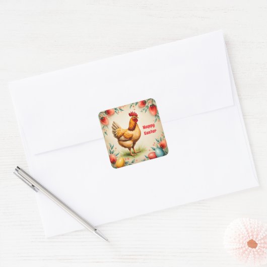 Vakantie Easter Trendy Collectie Vierkante Sticker (Envelop)