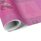 Vakantie Eenhoorn Kerst Inpakpapier (Roze) (Rol Hoek)