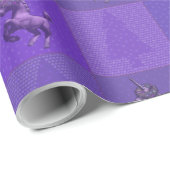 Vakantie Eenhoorn Kerst Wrapping Papier (Paarse) (Rol Hoek)