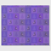 Vakantie Eenhoorn Kerst Wrapping Papier (Paarse) (Vlak)