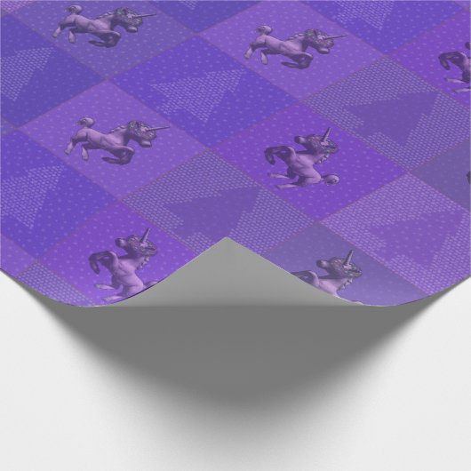 Vakantie Eenhoorn Kerst Wrapping Papier (Paarse) (Hoek)