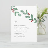 Vakantie Eenvoud | Kerst groen bruiloft Kaart (Staand voorkant)
