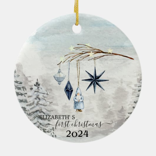 Vakantie Eerste Kerstboom Decoratie (Achterkant)