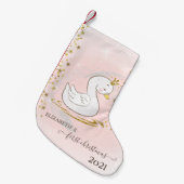 Vakantie eerste kerstmis Baby Swan Kleine Kerstsok (Voorkant (Hangend))