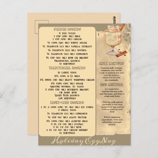 VAKANTIE EIERPUNTENRECEPTEN | BRIEFKAART (Voorkant / Achterkant)